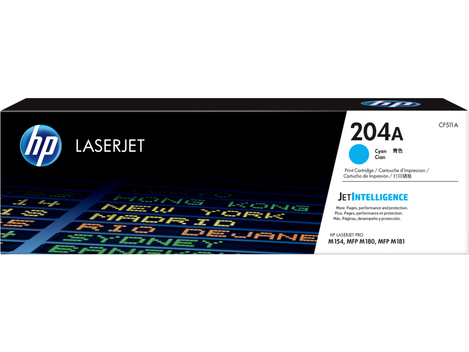 HP 204A Cyan Original LaserJet Toner Cartridge, CF511A