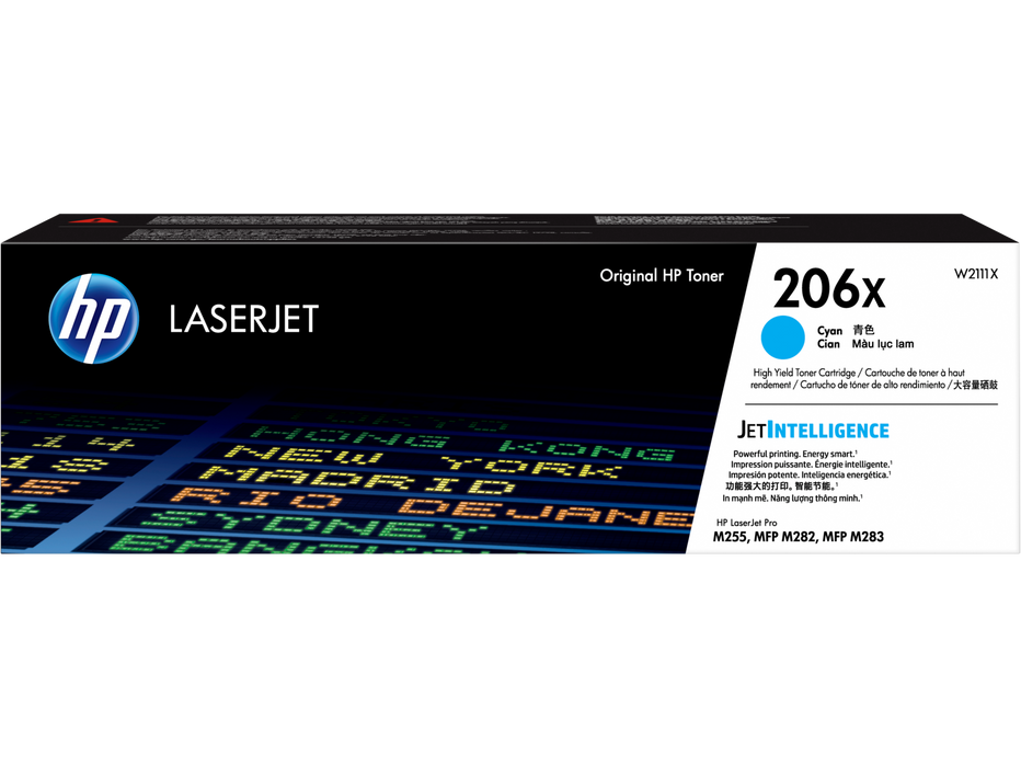 HP 206X High Yield Cyan Original LaserJet Toner Cartridge, W2111X