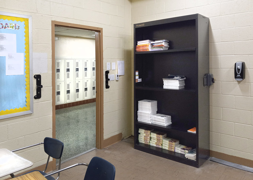 ProtectED Rooms Bookcase - Storage Device, Physical Barricade, Ballistic Barrier, & Psychological Deterrent - Bookcase