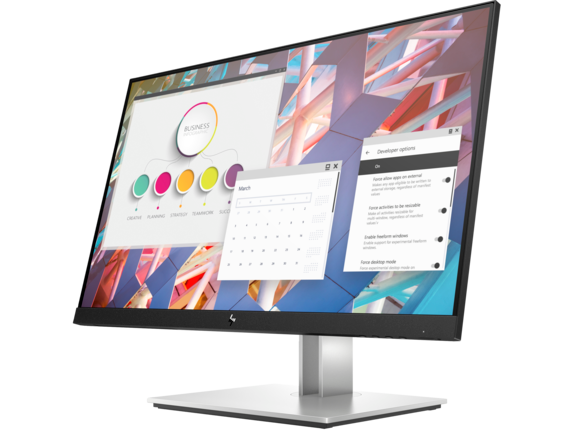 HP E24 G4 - E-Series - LED monitor - 23.8" - 1920 x 1080 Full HD (1080p) @ 60 Hz - IPS - 250 cd/m2 - 1000:1 - 5 ms - HDMI, VGA, DisplayPort - silver (stand), black head